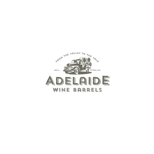 vintage logo concept for wine barrel sales company