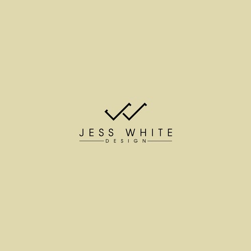 Minimalist design for "jess white design".