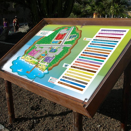 Illustrate a Scuba Diving Resort Site Plan in a Tropical Paradise