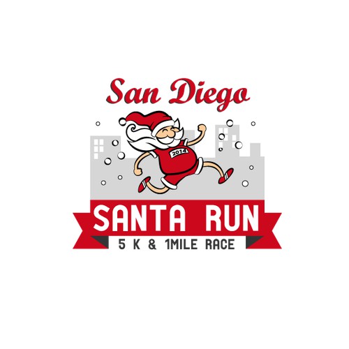 Create a festive logo for the San Diego Santa Run!