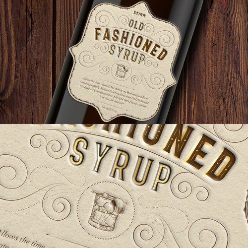 Apothecary style label for a cocktail syrup