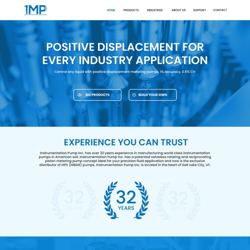 IMP website homepage design.