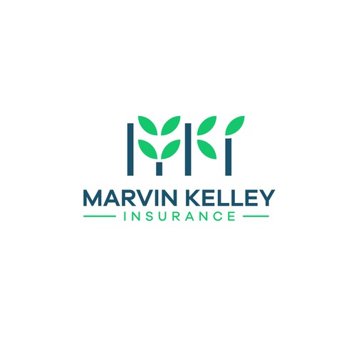 A cool M K I leaf/stem monogram logo for Midwest Crop Insurance Brand