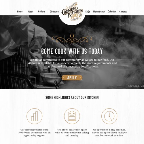 Home page concept for Hip Community Kitchen
