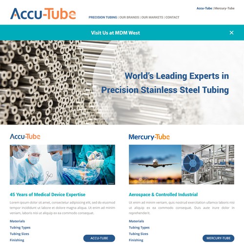 High Tech Website for Medical Device and Industrial Company