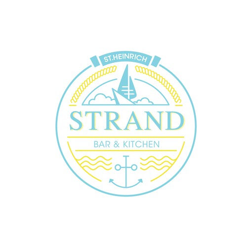 Logo for a seaside restaurant STRAND