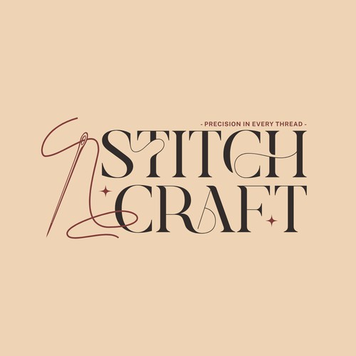 Needle & Thread Inspired Typography Logo