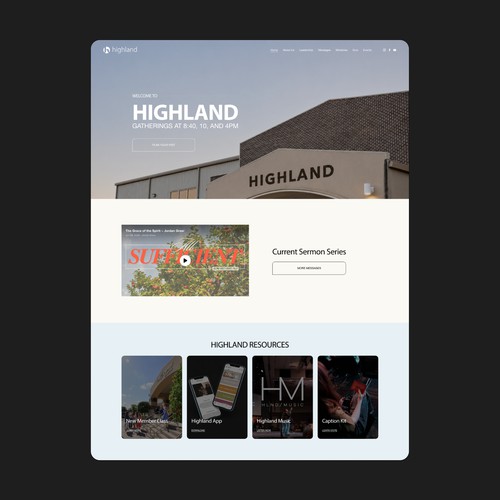 Church & Nonprofit Website Design on Squarespace / Highland Baptist Church in Waco
