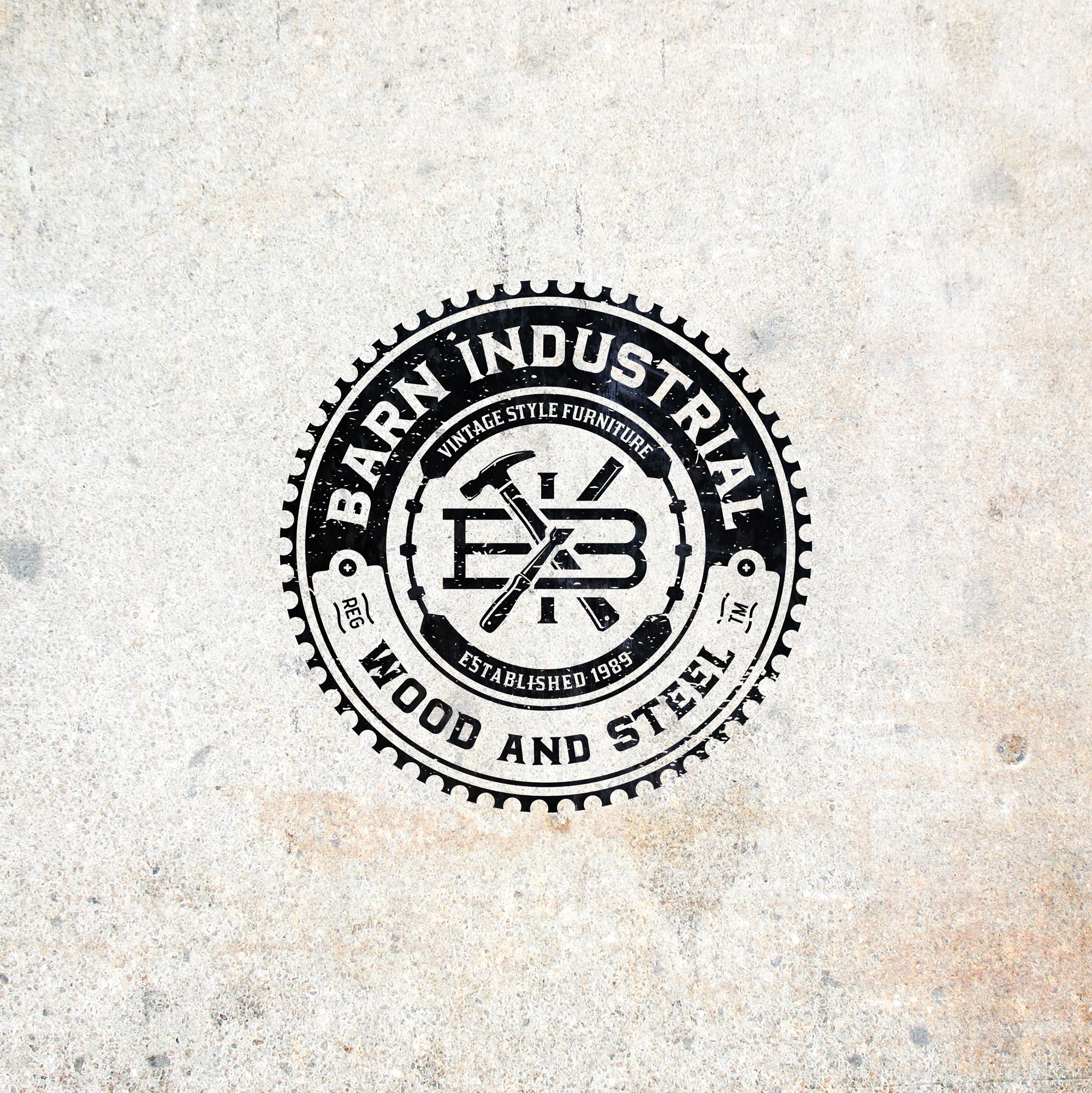 create a simple but effective logo that illustrates industrial wood and steel items we build