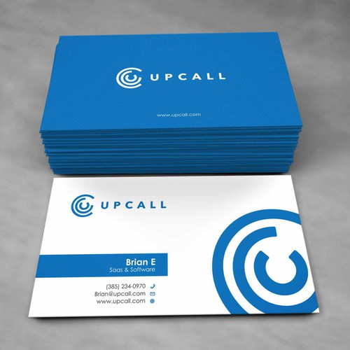 Upcall.com needs slick and modern business cards for conference/meetings