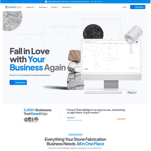 Homepage for B2B SaaS company