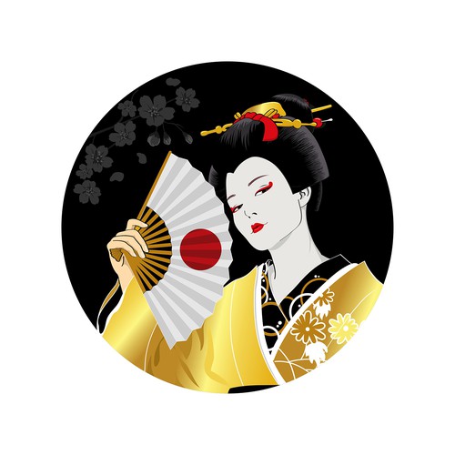 Japanese Geisha Illustration