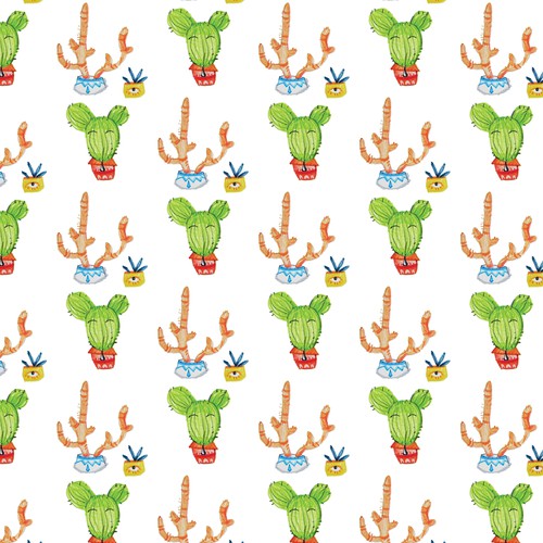 Cactus pattern handrawing design