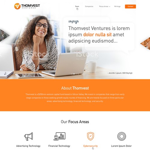 Create a new website design for a Venture Capital firm