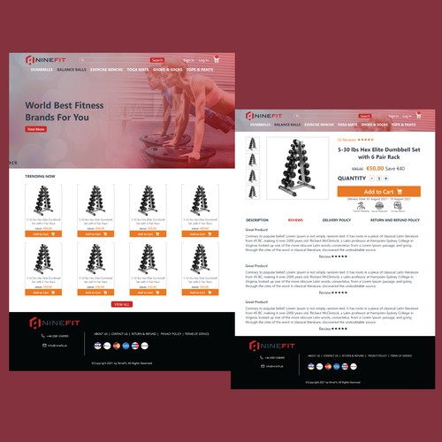 new website for a global fitness store