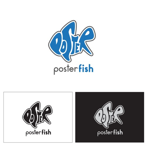 Typography logo for poster fish