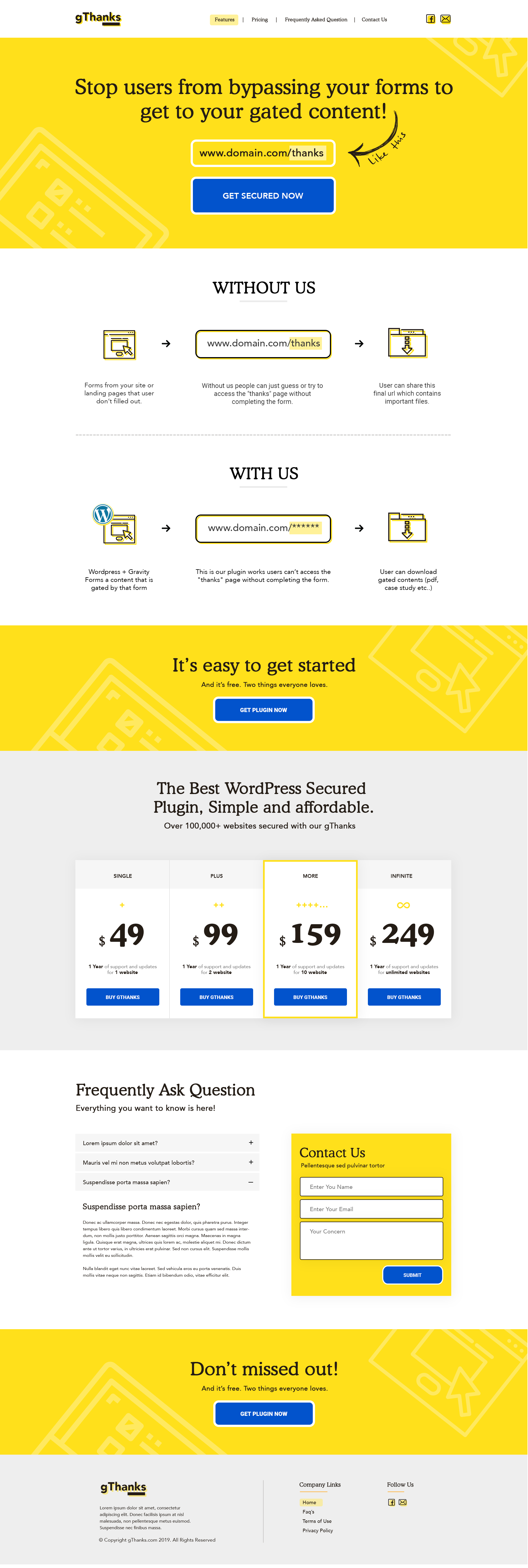 Landing Page for Wordpress Plugin — Landing Page Design design on 99designs