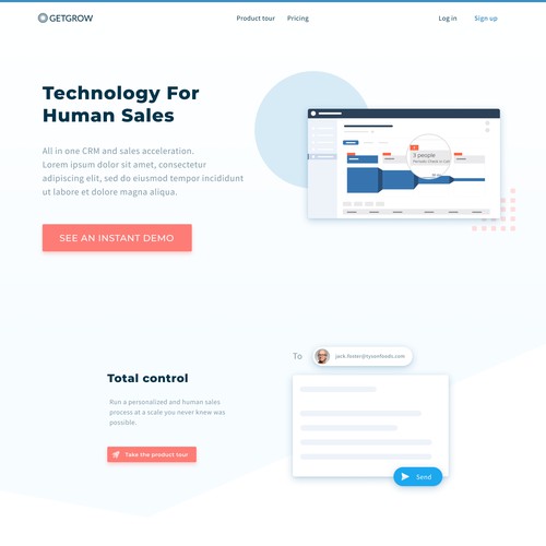 Modern clean saas landing page