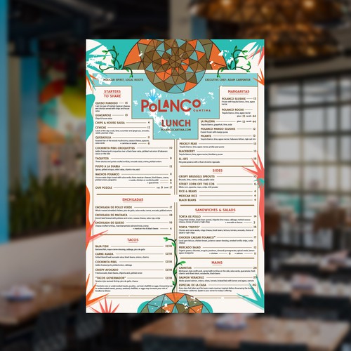 Menu Design Concept for Polanco Cantina Colorful