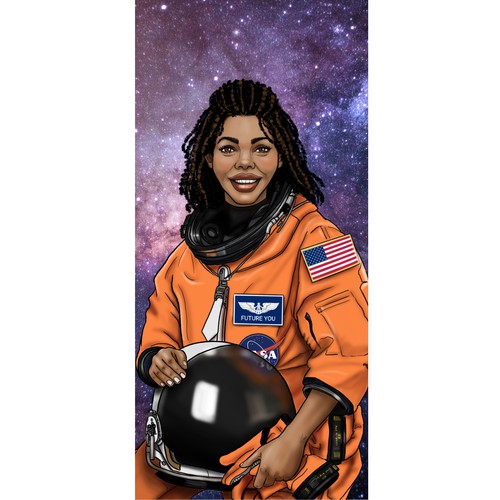 Astronaut Bookmark Illustration