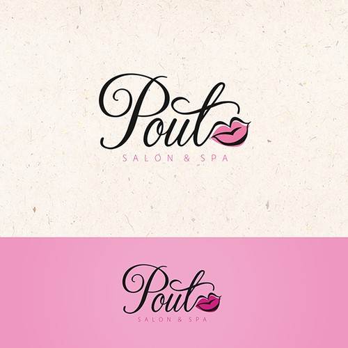 Create a logo/brand image for "Pout"; a new Salon & Spa set to take over Dubai!