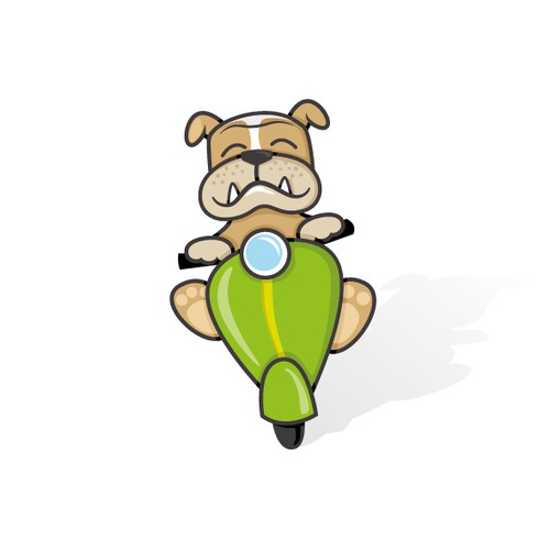 Bulldog Scooter cartoon logo