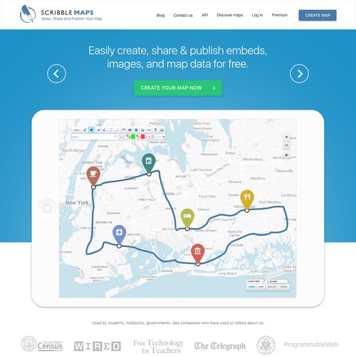 Landing page for geolocation service
