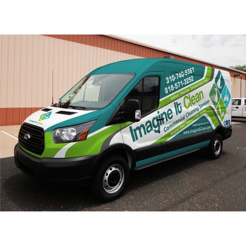 Van wrap design for Imagine It Clean, LLC.