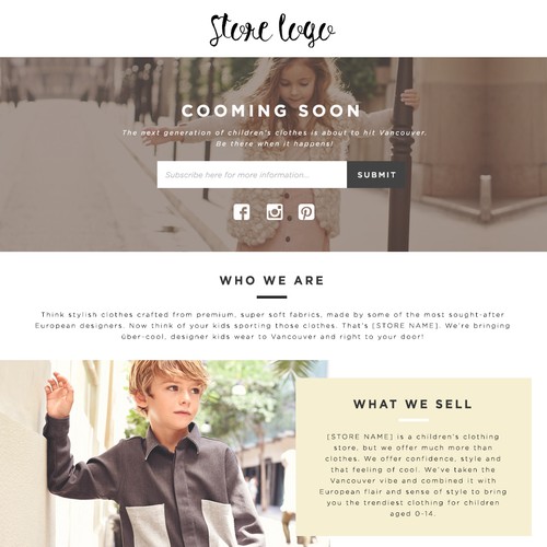 Landing Page | Kids fashion brand