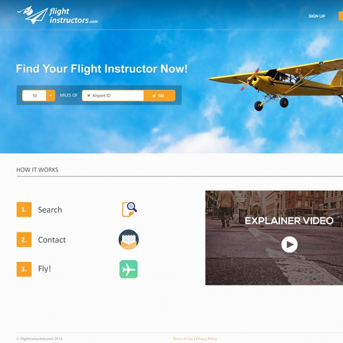 Create a gorgeous landing page (home page) for FlightInstructors.com