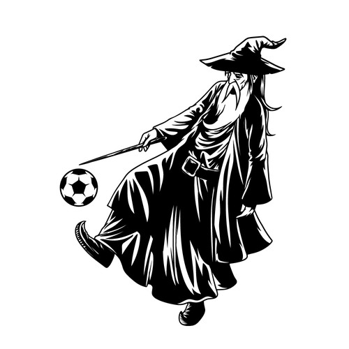 Wizard Playing Football 