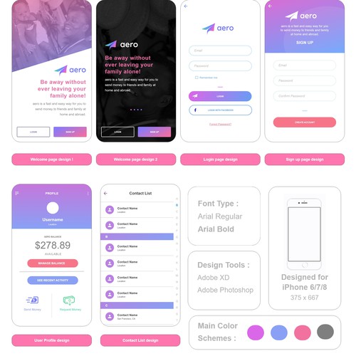 Aero app design concept