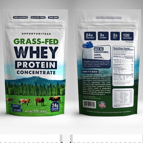 Package design for whey protein
