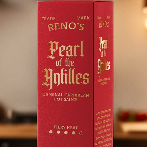 Box design for a Caribbean Hot Sauce
