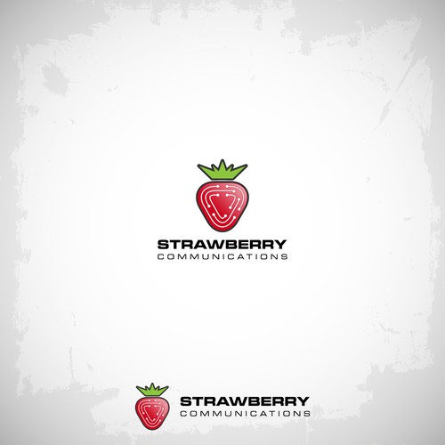 Logo for communications company caled Strawberry Communications