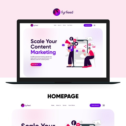 Fyrfeed Landing Page design