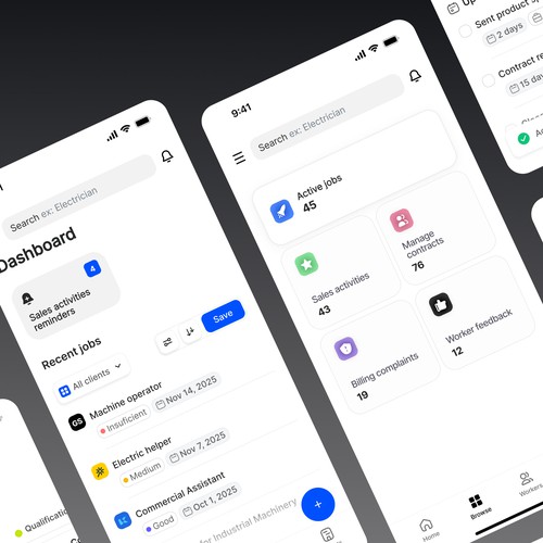 Full end-to-end design  for  PWA mobile app