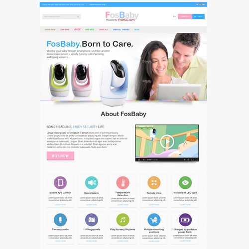 FosBaby - Partly design an area of the home page for a new product