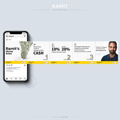 Flawless Instagram Carousel post design for Ramit