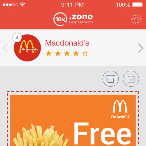 Be the designer of our Loyalty and Coupon application for iPhones with an IOS7 design style
