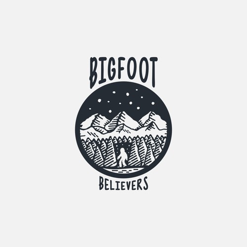 Handmade logo for bigfoot believers