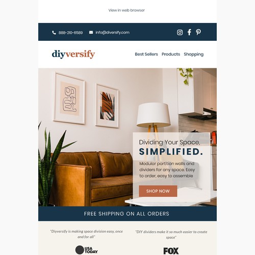 email design for Diversify