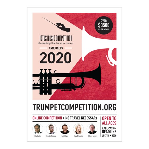 Strong Graphic Poster Design for Trumpet Competition
