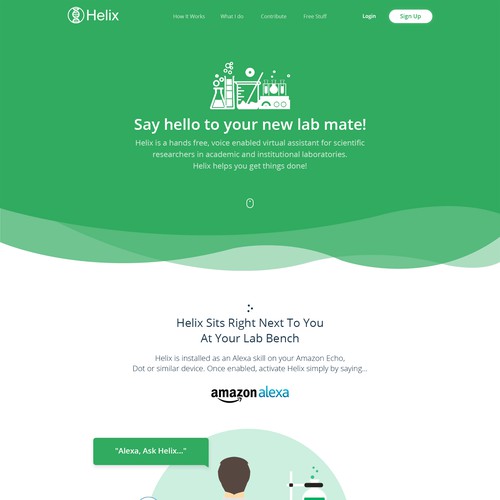 Landing Page Design for Voice Enabled Science/Lab Personal Assistant