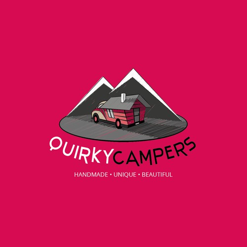 Quirky Campers logo design.