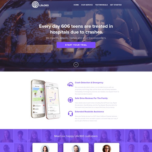 Landing page for Life360
