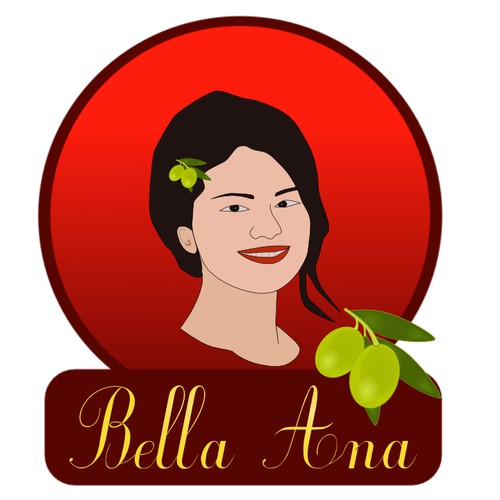 Logo for Bella Ana Olive Oil / Aceite de Oliva. Brief in english and spanish