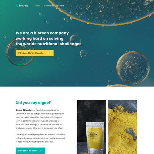 Landing Page for Biotrino