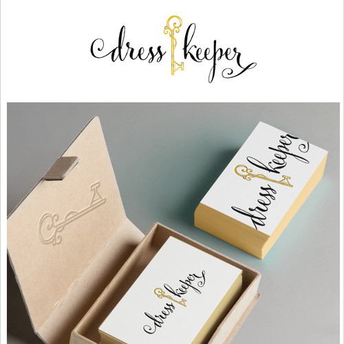 Beautiful logo for handmade dress shop Dress Keeper!