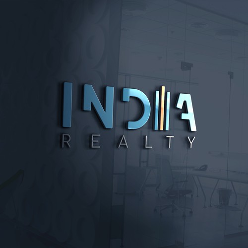 Real Estate Logo Design for India Realty Preview in Glass